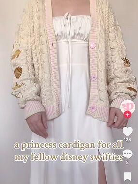 Taylor Swift Lover type cardigan with Disney Princesses